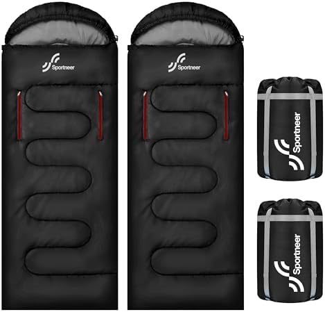Sportneer Wearable Sleeping Bag for Adults & Kids – Walkable with Arm Zippers, Warm Weather & Cold Waterproof, Compact for Camping, Stadiums, Travel, Backpacking & Car Use