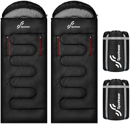 Sportneer Wearable Sleeping Bag for Adults & Kids – Walkable with Arm Zippers, Warm Weather & Cold Waterproof, Compact for Camping, Stadiums, Travel, Backpacking & Car Use