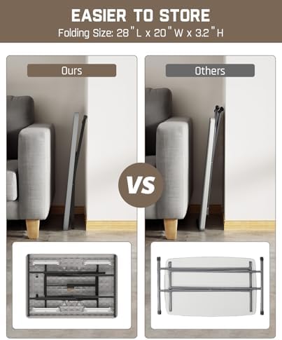 FanttikOutdoor Small Folding Table Quick Adjust 3 Heights, TV Tray, Dining