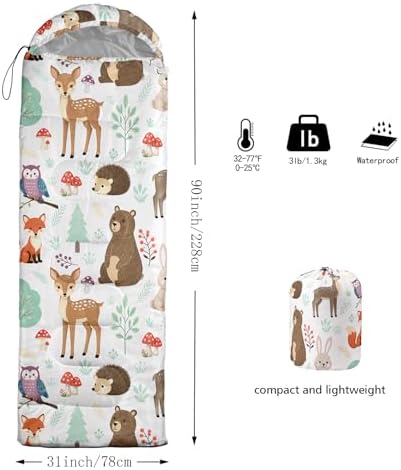 Axolotl Unicorn Sleeping Bag for Kids Boys Girls–Lightweight Warm Cold Weather Sleeping Bags,Waterproof Portable Sleeping Bag with Compression Sack for Camping Backpacking Outdoor Indoor