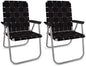 Lawn Chair USA - Outdoor Chairs for Camping. Made with Lightweight Aluminum Frames and UV-Resistant Webbing. Folds for Easy Storage 2- Pack (Black with Black Arms, Classic)