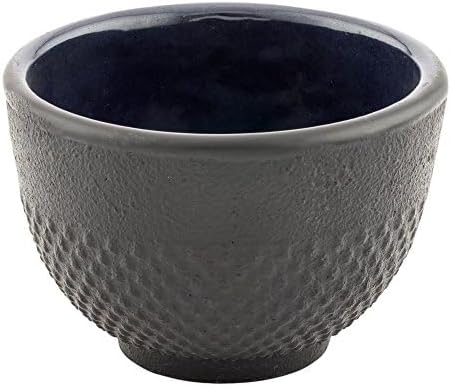 Restaurantware-Tetsubin 5 Ounce Cast Iron Tea Cups, Set Of 2 Hobnail Black Cups - Enamel Coated Interior, Durable, Black Cast Iron Asian Tea Cup, For Homes or Restaurants, Corrosion-Resistant