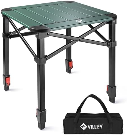 VILLEY Folding Camping Square Table, Portable Aluminum Table, Medium