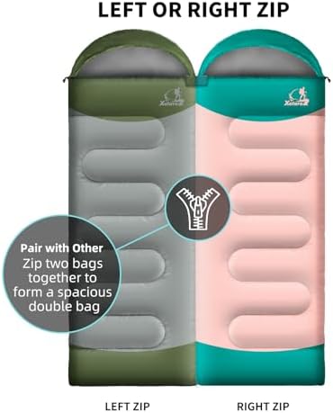 Sleeping Bags for Adults Kids - 3 Season Cold&Warm Weather Waterproof Camping Sleeping Bag - Lightweight Sleeping Bags for Camping Hiking Outdoor Travel