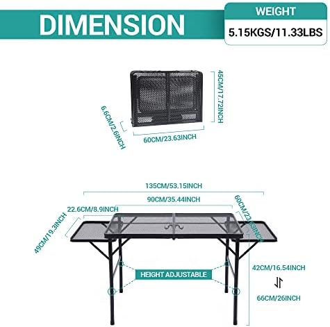Nice C Metal Folding Grill Table, Camping Tailgate Grill Station