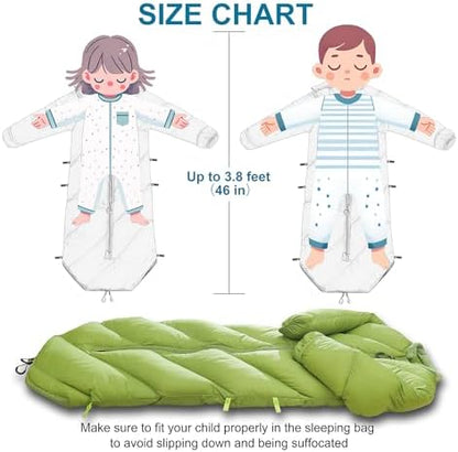 Walkable Toddler Sleeping Bags for Kids, Boys Girls (2T-4T) - Puffy Camping Sleeping Sack for Indoor, Outdoor, Travel, Sleepover, Slumber Party (up to 46 in)- Machine Washable, Lightweight