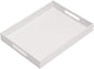 Glossy White Acrylic Serving Tray, 12x16Inch, Sturdy Kitchen Countertop Organizer, Decorative Vanity Table Tray, Ottoman Tray, 3/16 inch Thickness