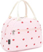 FlowFly Insulated Lunch Bag for Women – Corduroy Lunch Tote Box, Cute Cooler Bag for Work, Travel, Picnic,Corduroy Strawberries Pink