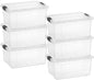 Superio 1.85 Quart Clear Plastic Storage Boxes with Lids, Stackable Organizer Containers, BPA-Free Storage Bins for Home, Office, School & Dorm, 6 Pack