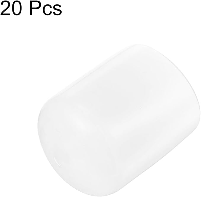 uxcell 20pcs Rubber End Caps Protective Caps 28mm(1.1 Inch) ID Vinyl PVC Round Tube Bolt Cap Cover Screw Thread Protectors, Clear