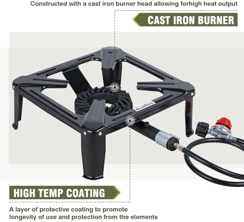 Bestfire High Pressure Propane Burner, 26,000 BTU Single Propane Stove