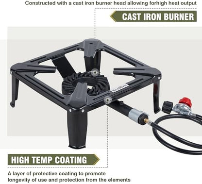 Bestfire High Pressure Propane Burner, 26,000 BTU Single Propane Stove