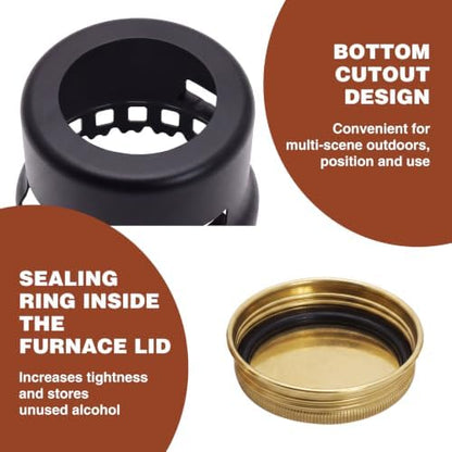 REDCAMP Alcohol Stove Backpacking,Alcohol Burner Stove with Aluminium Stand