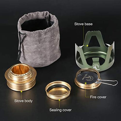 REDCAMP Mini Alcohol Stove Camping for Backpacking, Green