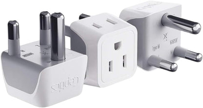 Ceptics South Africa, Namibia Travel Adapter Plug with Dual Usa Input - Type M - Ultra Compact - Safe Grounded Perfect for Cell Phones, Laptops, Camera Chargers and More 3 Pack (CT-10L)