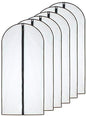 Garment Bags for Hanging Clothes (Set of 6) Black Side Breathable Garment Bag Clothes Cover Clear Full Zipper Bags for Suit Clothes Storage (24'' x 48'', Black)