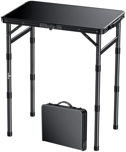 FUNYKICH Waterproof Camping Tables with Plastic Tabletop 22.8''x15.7''
