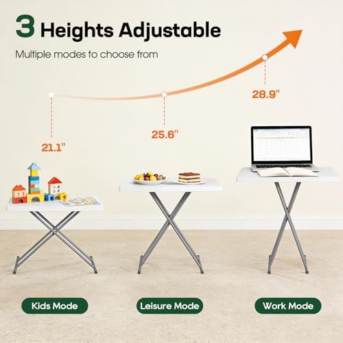 BestOffice | 30" Folding Table | White | Portable Plastic Table