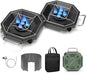 Camping Stove Propane Two Burner, 34000BTU Foldable Camp Stove Gas Propane Burners for Outdoor Cooking, Portable Stoves Gas Burners with Windsheild, Carrying Bag, Grates, Regulator