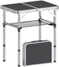 Folding Camping Table, 2 FT Folding Portable Camping Table, Outdoor&Indoor Picnic Table with 3 Adjustable Height Max 27.1",Lightweight Aluminum Camping Tables, Car Camping Essentials-Black