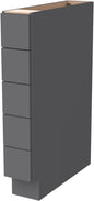 Solid Wood 5-Drawer Spice Cabinet for Kitchen, Soft Close Drawer Glides, Freestanding Storage Organizer, Fits 6" Base Cabinets, Natural Birch Wood (SK-Pebble Gray, 6" W x 24" D x 34.5" H)