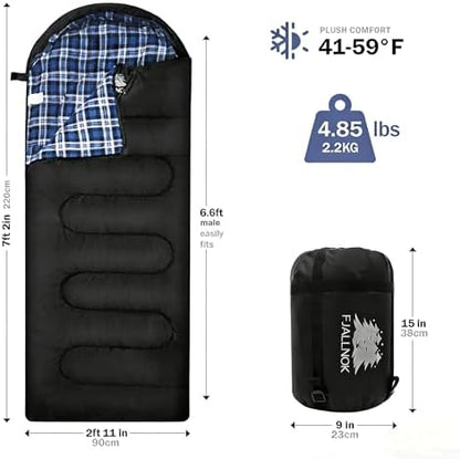 100% Cotton Flannel XXL 3-4 Season Sleeping Bags for Adults