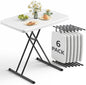 Folding Table 30 Inch -6pack, Small Desk Adjustable Height TV Tray for Laptop, Couch, Camping - Heavy Duty Utility Foldable Table for Small Spaces, No Assembly Required, White