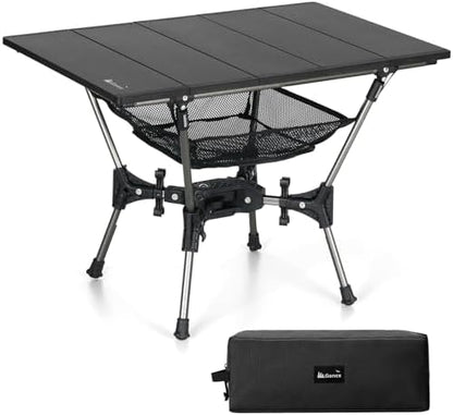 Gonex Foldable Camping Table, Portable Aluminum Roll Up Top Camp Side Table