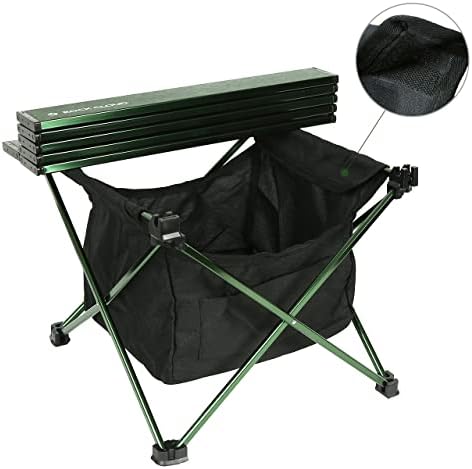 ROCK CLOUD Portable Camping Table Ultralight Aluminum Camp Table with Storage Bag Folding Beach Table for Camping Hiking Backpacking Outdoor Picnic, Green