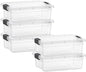 Superio 7.4 Quart Clear Plastic Storage Bin with Lid, Stackable Organizer Box, BPA-Free Storage Container for Home, Garage, School & Office, 5 Pack