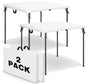 34" Square Folding Table for 4 Person, 330lbs Weight Capacity Foldable Table with HDPE Tabletop & Heavy-Duty Steel Legs, Large Portable Picnic Table for Indoor Outdoor Parties, Camping, White, 2 Pack