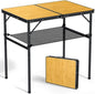 Anbte 3ft Folding Camping Table Max 29.5", 2 Adjustable Height, Yellow