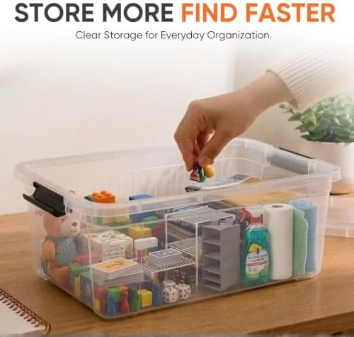 Superio 21 Quart Clear Plastic Storage Boxes with Lids, Stackable Organizer Containers, BPA-Free Storage Bins for Home, Office, School & Dorm, 2 Pack