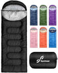 Sportneer Sleeping Bag, 3 Seasons Warm Cold Weather Sleeping Bags for Adults Kids Boys Girls with Compression Sack- Lightweight Camping Essentials Gear Accessories, Backpacking, Hiking