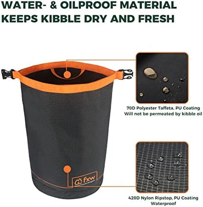 FXW Dog Food Travel Bag, Large Capacity for Travel Kibble Storage, 85 Cups