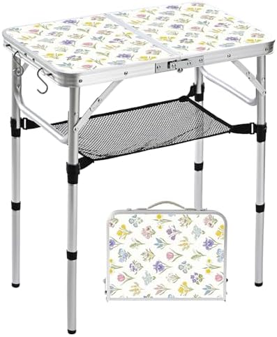 Small Folding Camping Table, 2ft Portable Table, Blossoms
