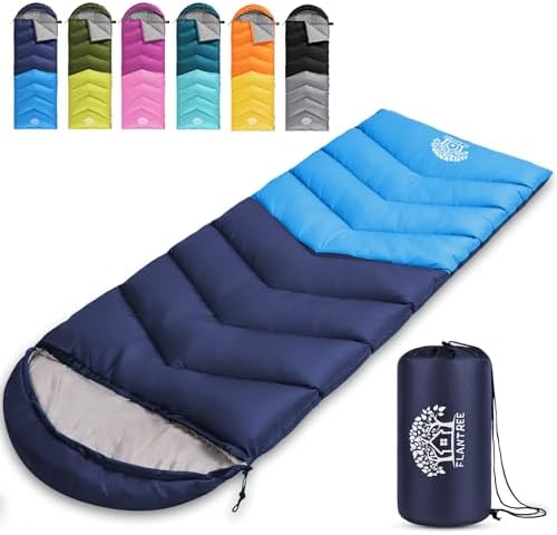 Sleeping Bags for Adults & Kids for Camping Hiking Trips Warm Cool Weather, Lightweight and Waterproof with Compression Bag, 3-4 Season Indoors Outdoors Activities