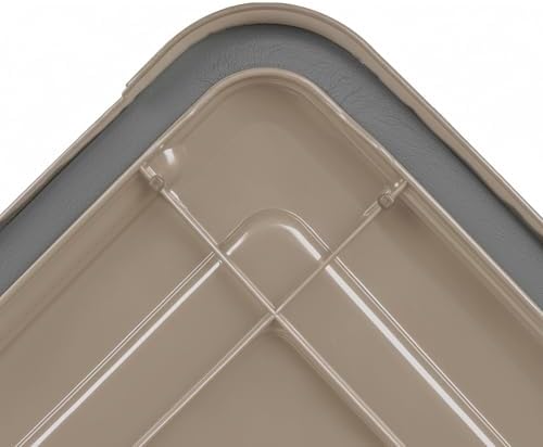 IRIS USA 3-Pack 106 Qt Storage Bins with Gasket Lids, Tan