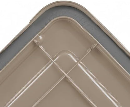IRIS USA 4-Pack 41 Qt Storage Bins with Gasket Lids, Tan
