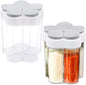 2 PCS Travel Spice Jars, 5-in-1 Seasoning Containers, Clear Plastic Condiment Bottle for Camping, Hiking, BBQ, Picnic