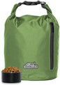 Callieco Dog Food Travel Bag w/ 1 Cup Scoop and Zipper Side Pocket | Waterproof Kibble Storage Container for Home, Road Trips, Camping, Boarding and More (Green, 32 Cups)