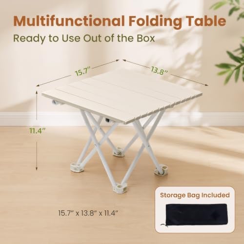 Folding Camping Table, Small Camping Table, Portable Aluminum Camp Table
