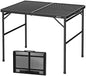VILLEY 3ft Folding Camping Table, Aluminum Grill Table with Adjustable Legs