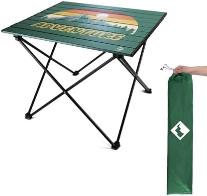 VILLEY Portable Camping Side Table, Ultralight Aluminum Folding Beach Table
