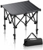 Anbte Roll Up Camping Table, Adjustable Height Max 27.5", 20” x 16”, Black