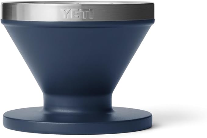 YETI Pour Over Coffee Maker Accessory Ramblers, Designed for Perfect Coffee Extraction Anywhere, Stainless Steel, fits any V60 Filter, Navy