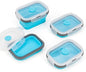 Collapsible Food Storage Containers with Lids & Vent, 11.8 oz, Kitchen Stacking Silicone Collapsible Meal Prep Container Set for Leftover, Microwave Freezer Dishwasher Safe, Blue Small 4 Pack