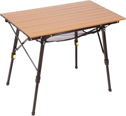 Portal Camping Table, Folding Aluminum Outdoor Table with Mesh Layer