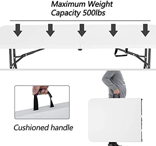 FDW | 6FT Folding Table | White | Portable Plastic Table