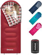 KingCamp 45°F Kids Sleeping Bag, 100% Flannel Sleeping Bag for 10-12 Child